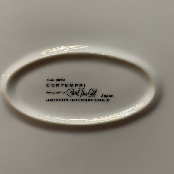 Paul McCobb San Remo Contempri  Platter Plate Blue Leaves Japan MCM Vintage - Picture 3 of 5
